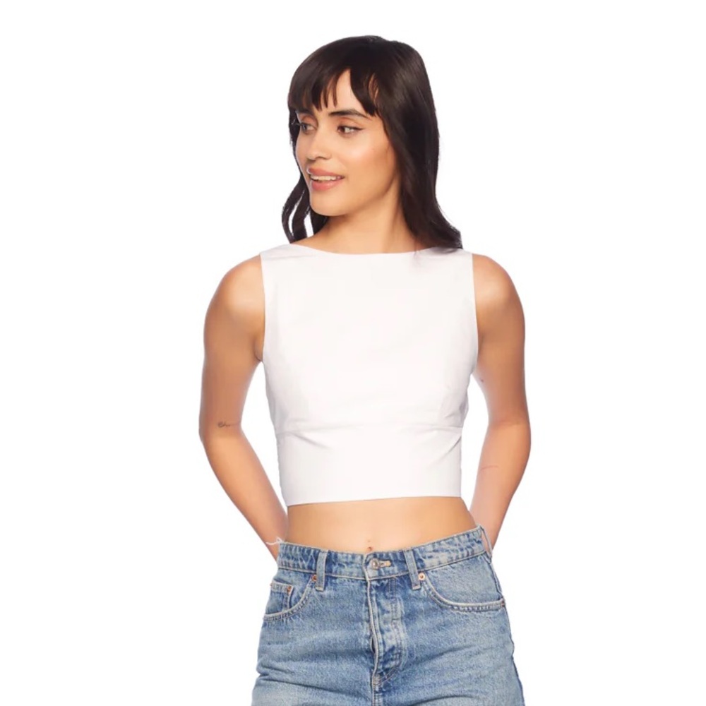 Poplin Open Back Tie Top